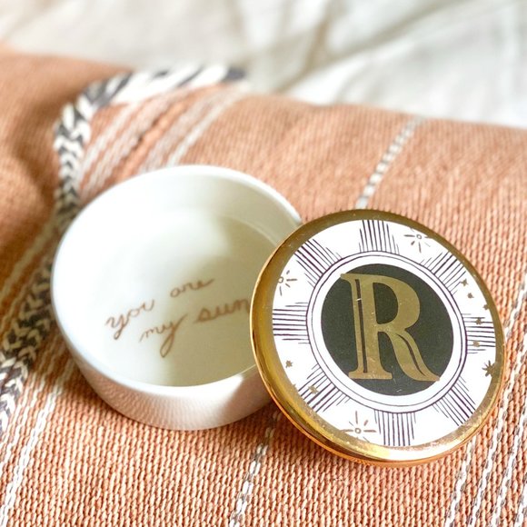NWT Anthropologie | Lyra Monogram Trinket Dish "R"